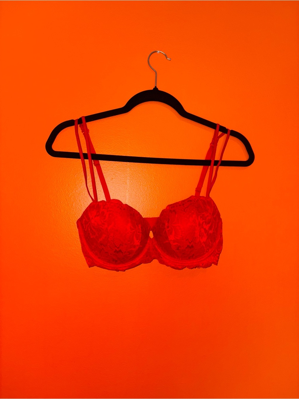 PINK Victoria's Secret Red Lace Balconette Bra